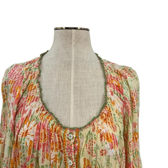 Poupette St‎ Barth Tesorino Mini Dress Floral Print Yellow Marigold One Size - Picture 2 of 15